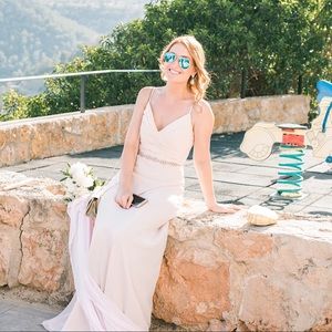 Monique Lhuillier Bridesmaids Gown, Blush, Size 2